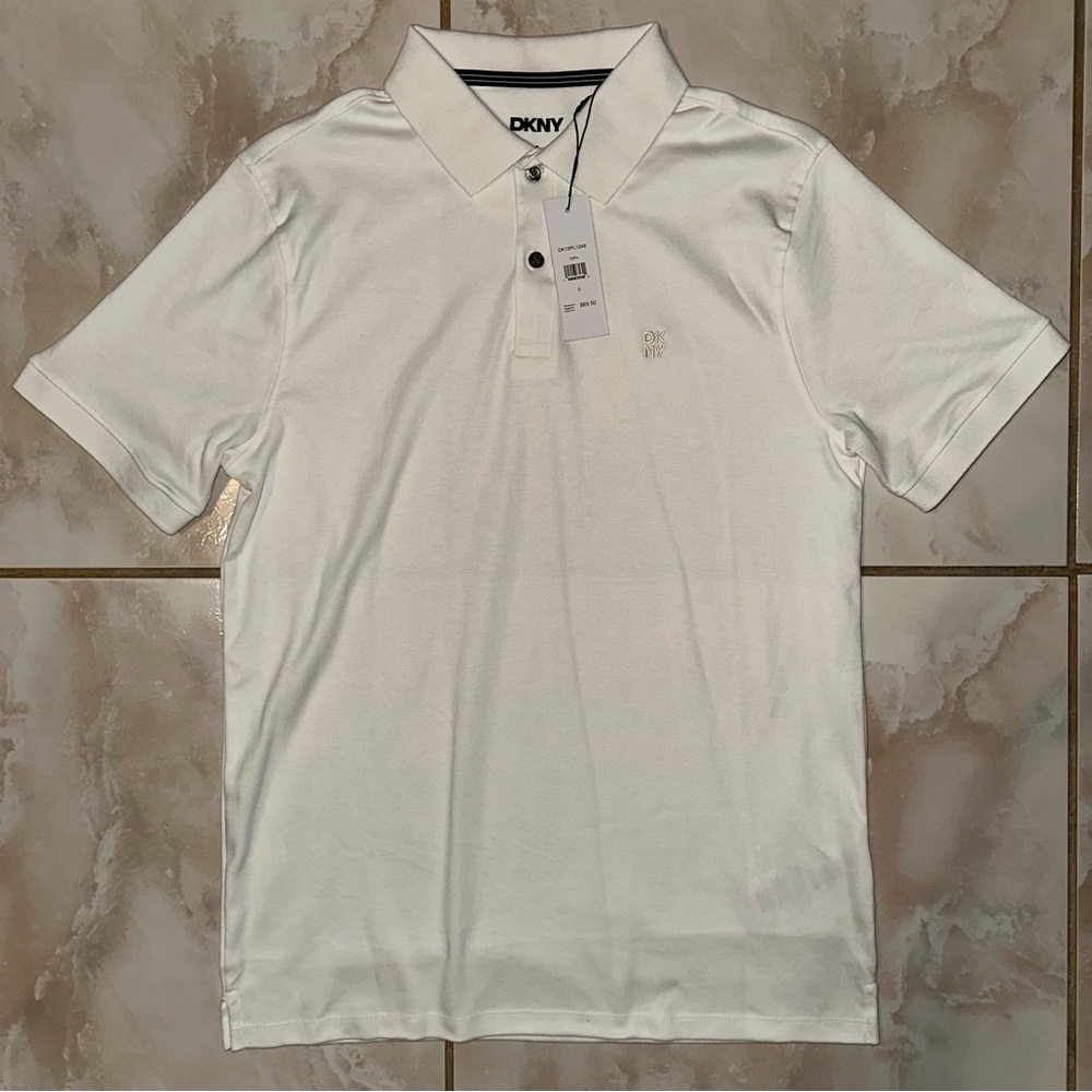 DKNY Men's White Polo